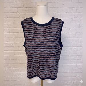 St. John Sport By Marie Gray Sparkly Striped Knit Tank dog shoe blouse